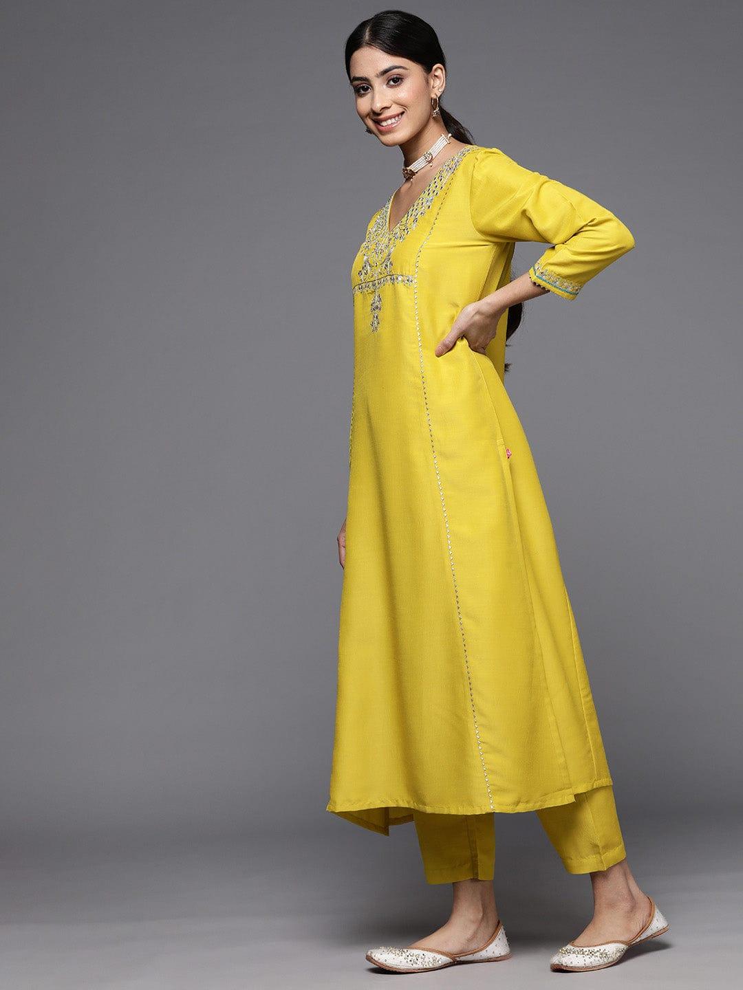 Varanga Ethnic Motifs Embroidered Sequinned Kurta With Trousers & With Dupatta - Indiakreations