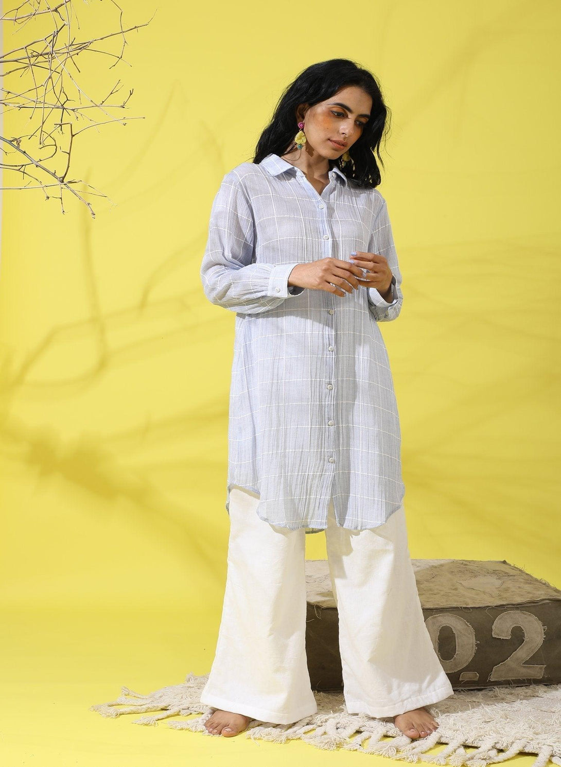 Women's Forget Me Not Kurta Tunic - The Burnt Soul - Indiakreations