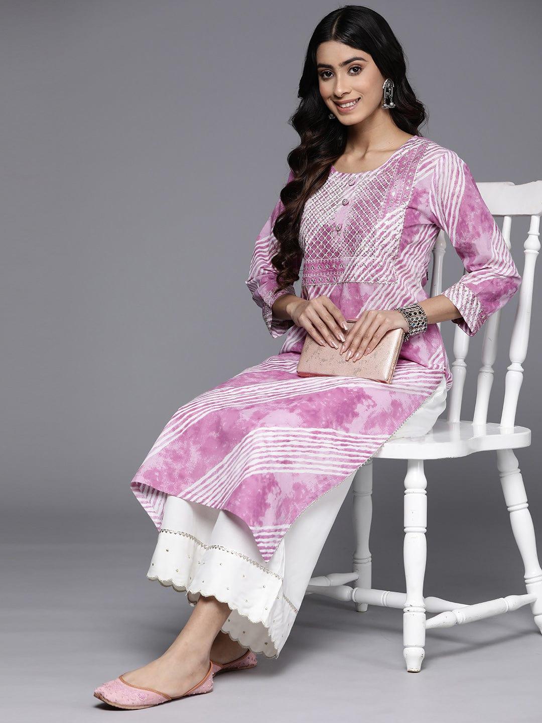 Varanga Leheriya Printed Pure Cotton Kurta - Indiakreations