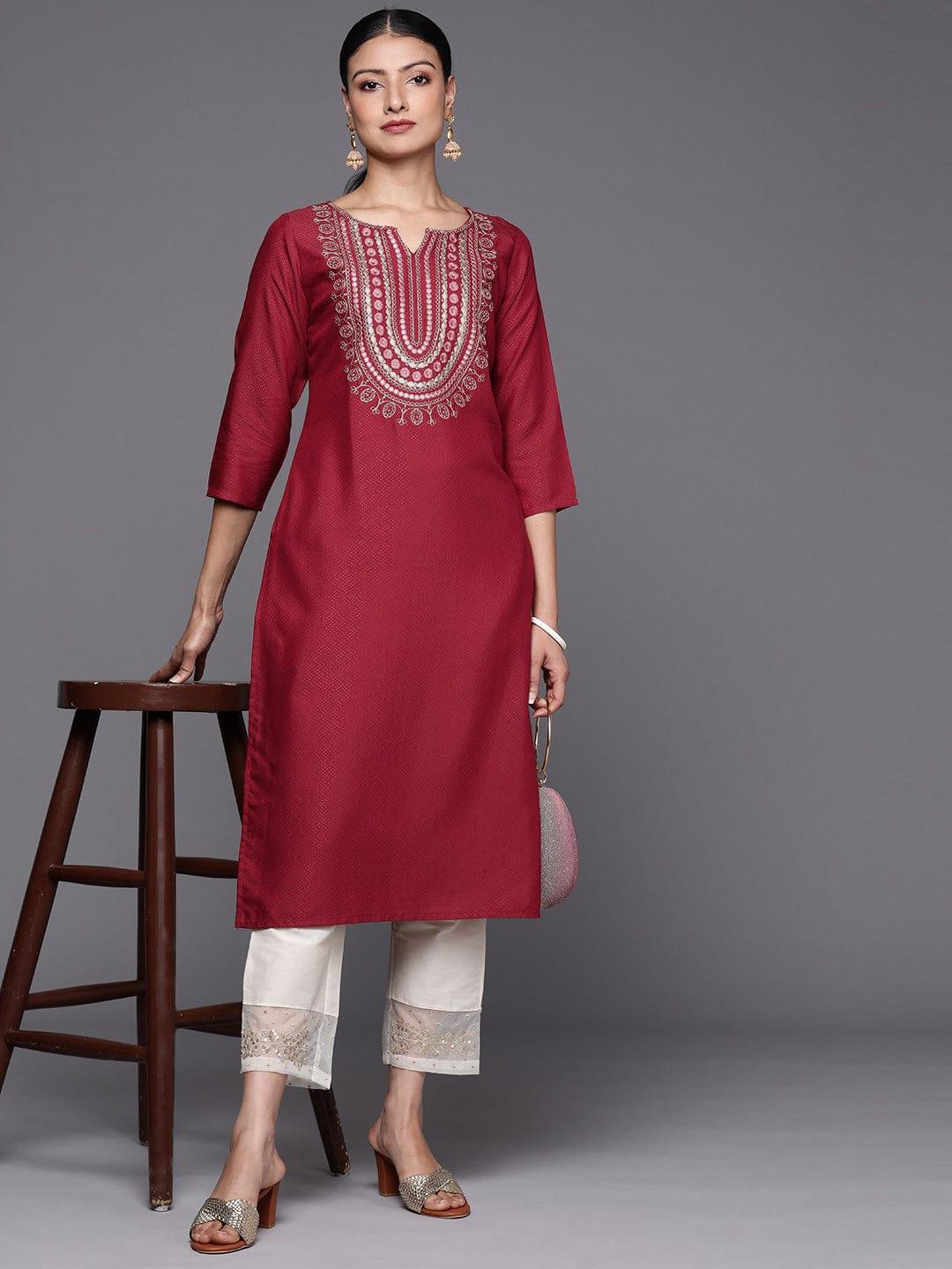 Varanga Women Ethnic Motifs Embroidered Gotta Patti Kurta - Indiakreations