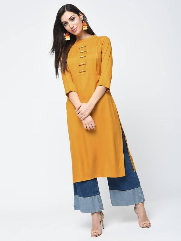 Women's Butter Yellow Straight Kurta - Aniyah