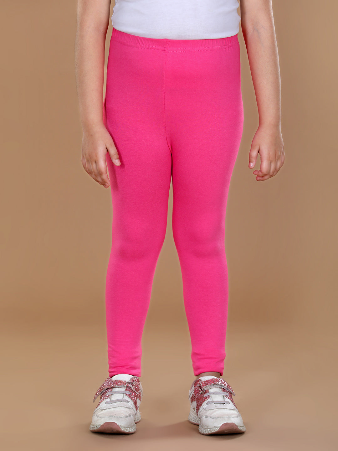 Girl's Pink Solid Legging - Stylestone Kid