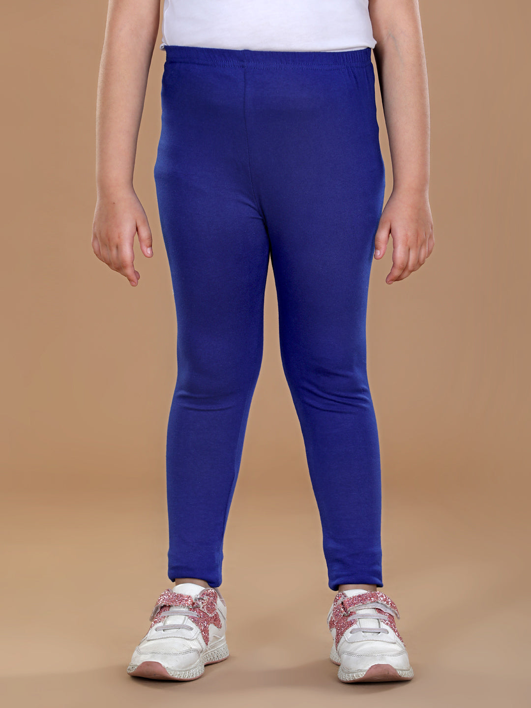 Girl's Blue Solid Legging - Stylestone Kid