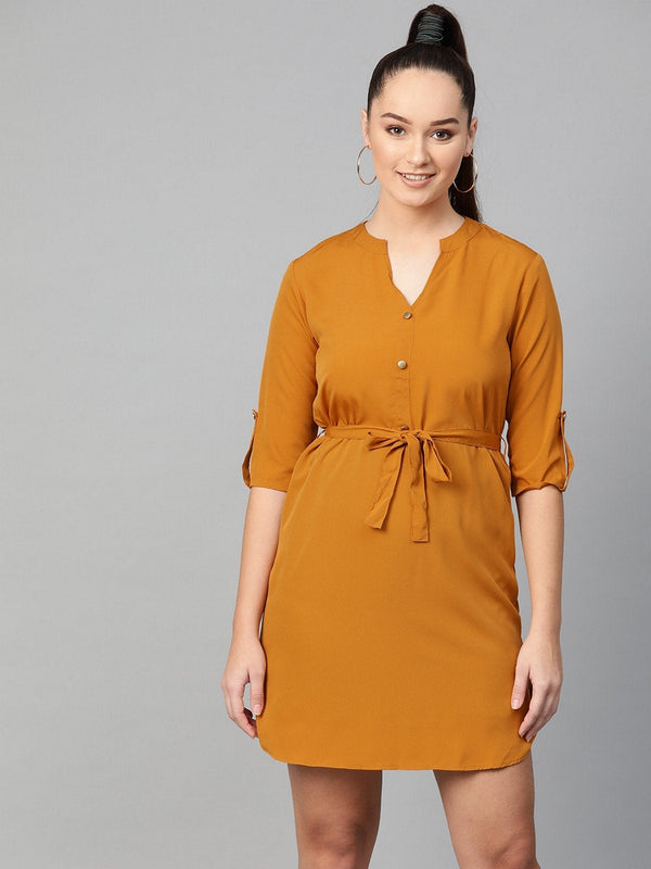 Women's Casual Buttoned Shirt Dress - Pannkh