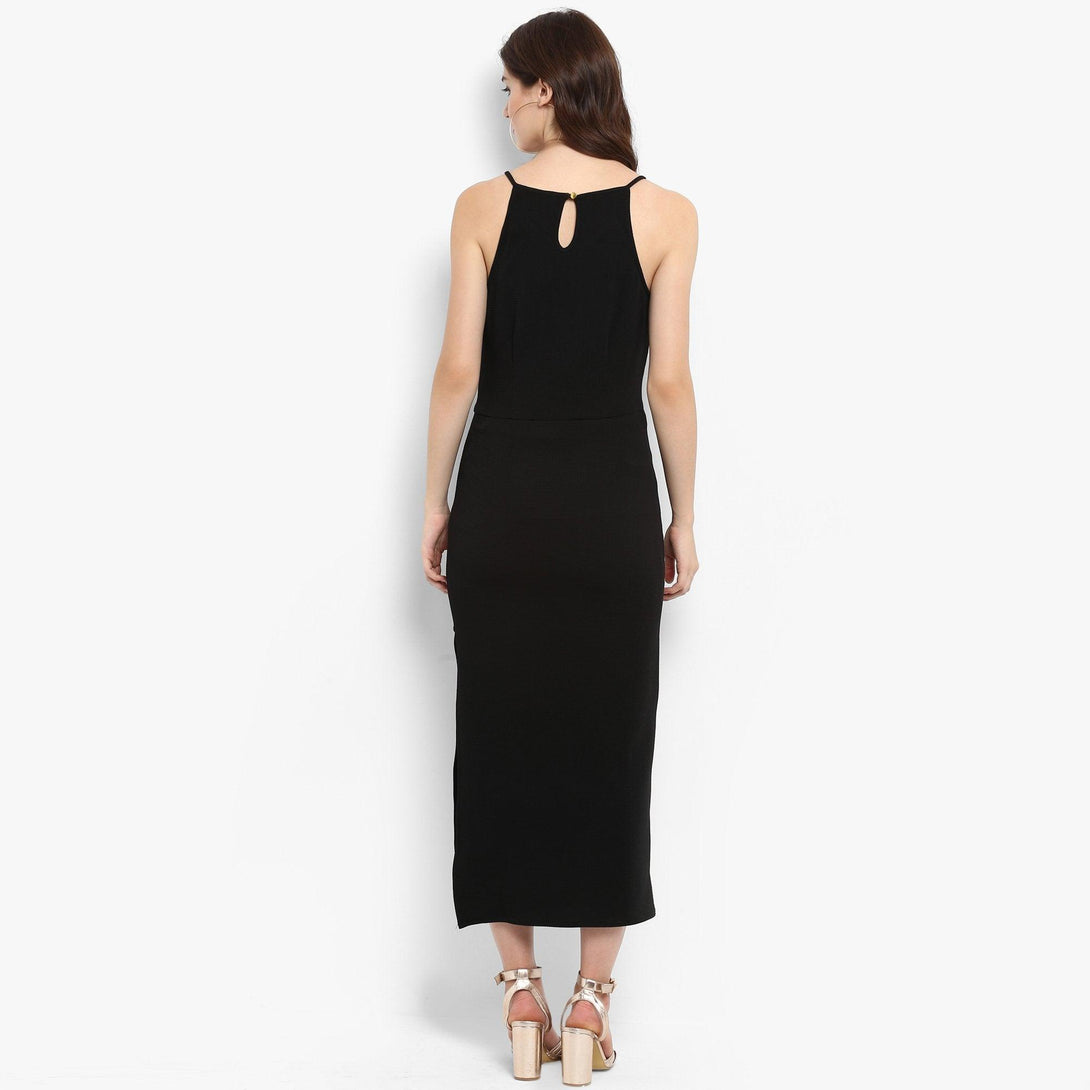 Women's Solid Incut Fitted Midi Dress - Pannkh - Indiakreations