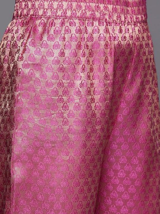 Varanga Women Fuchsia Kurta with Trousers & With Dupatta - Indiakreations