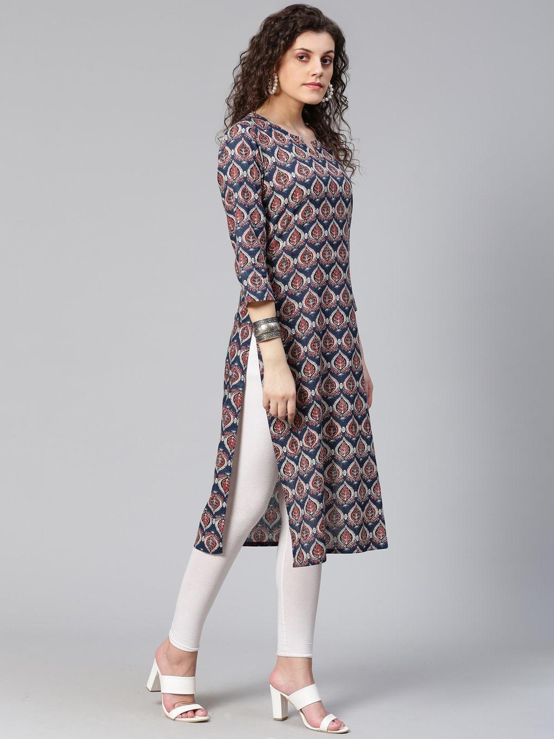 Women's Printed Straight Kurta - Meeranshi - Indiakreations