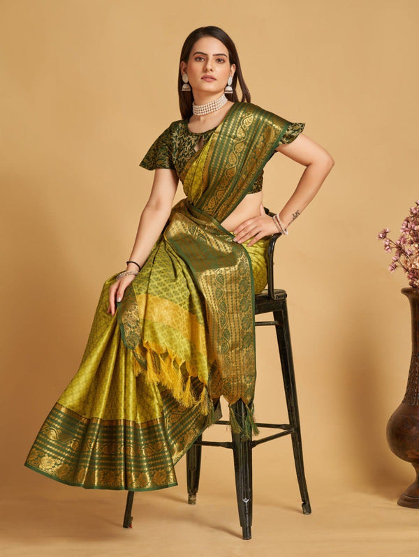 Women's Green Designer Saree Collection - Dwija Fashion