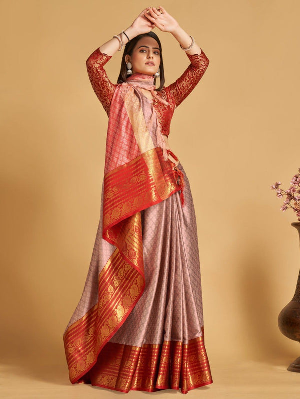 Women's Pink Designer Saree Collection - Dwija Fashion