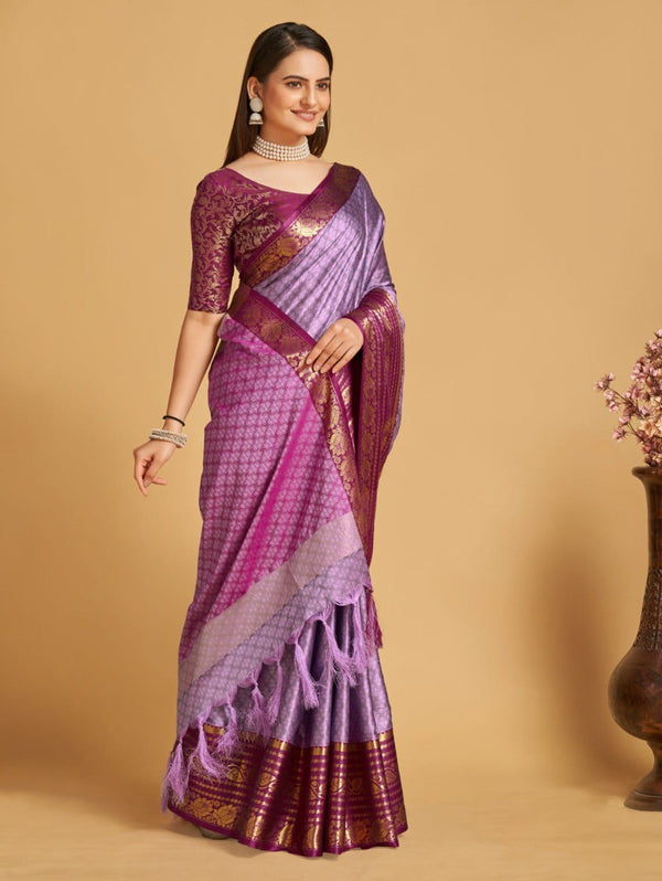 Women's Purple Designer Saree Collection - Dwija Fashion