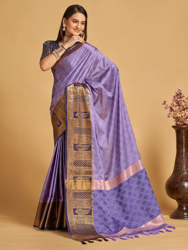 Women's Purple Designer Saree Collection - Dwija Fashion