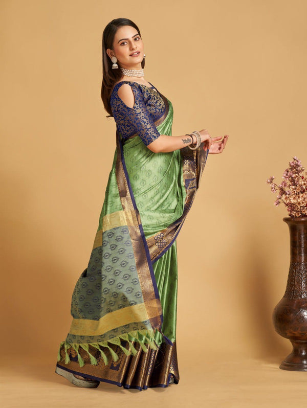 Women's Green Designer Saree Collection - Dwija Fashion