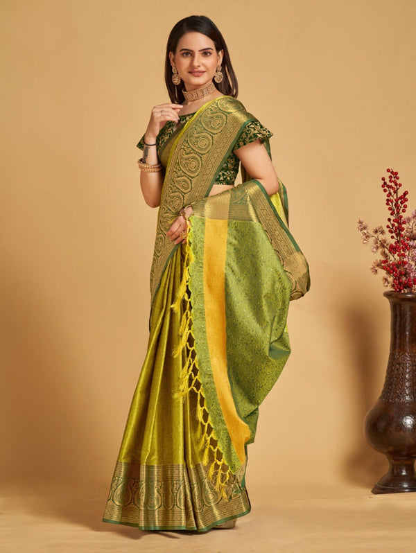 Women's Green Designer Saree Collection - Dwija Fashion