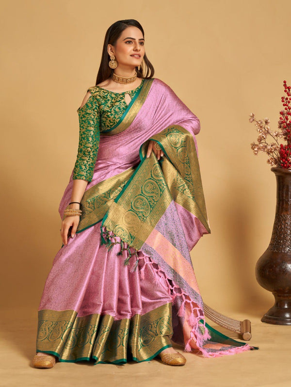 Women's Pink Designer Saree Collection - Dwija Fashion