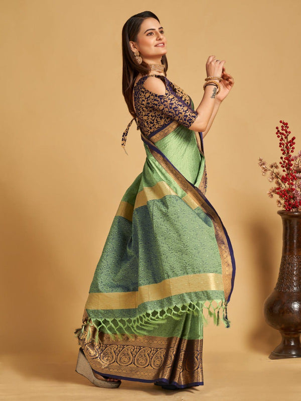 Women's Green Designer Saree Collection - Dwija Fashion