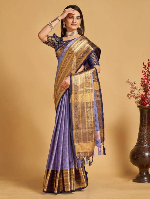 Women's Purple Designer Saree Collection - Dwija Fashion