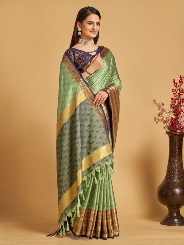 Women's Green Designer Saree Collection - Dwija Fashion