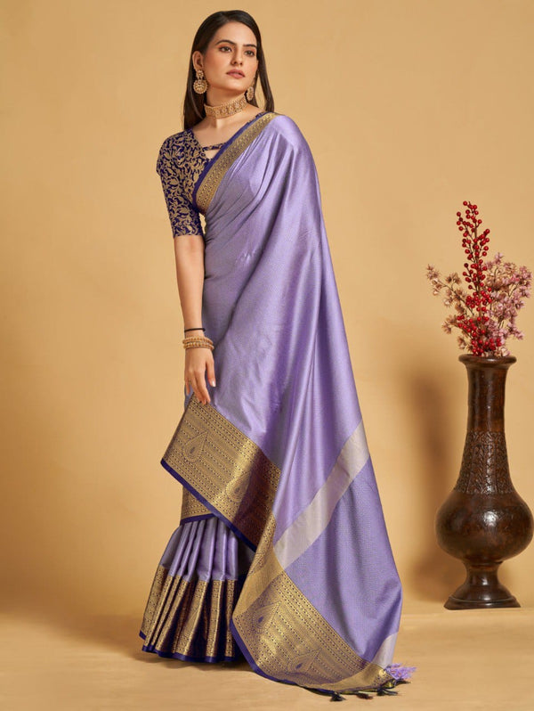 Women's Purple Designer Saree Collection - Dwija Fashion