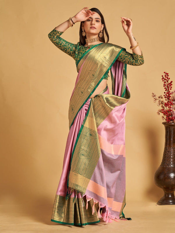 Women's Pink Designer Saree Collection - Dwija Fashion