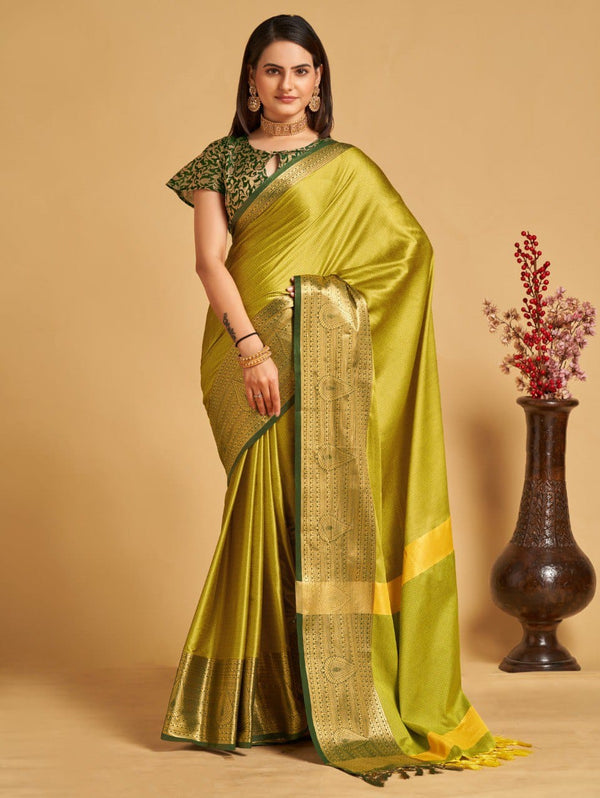 Women's Green Designer Saree Collection - Dwija Fashion