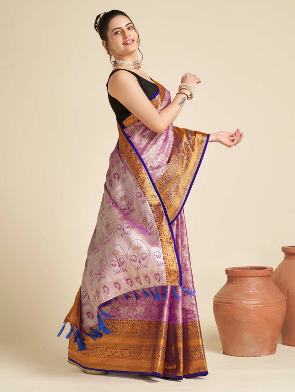 Women's Purple Designer Saree Collection - Dwija Fashion