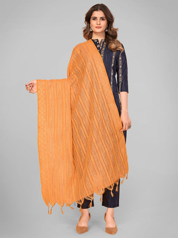 Women Orange Art Silk Dupatta by Vbuyz (1pc) - Indiakreations