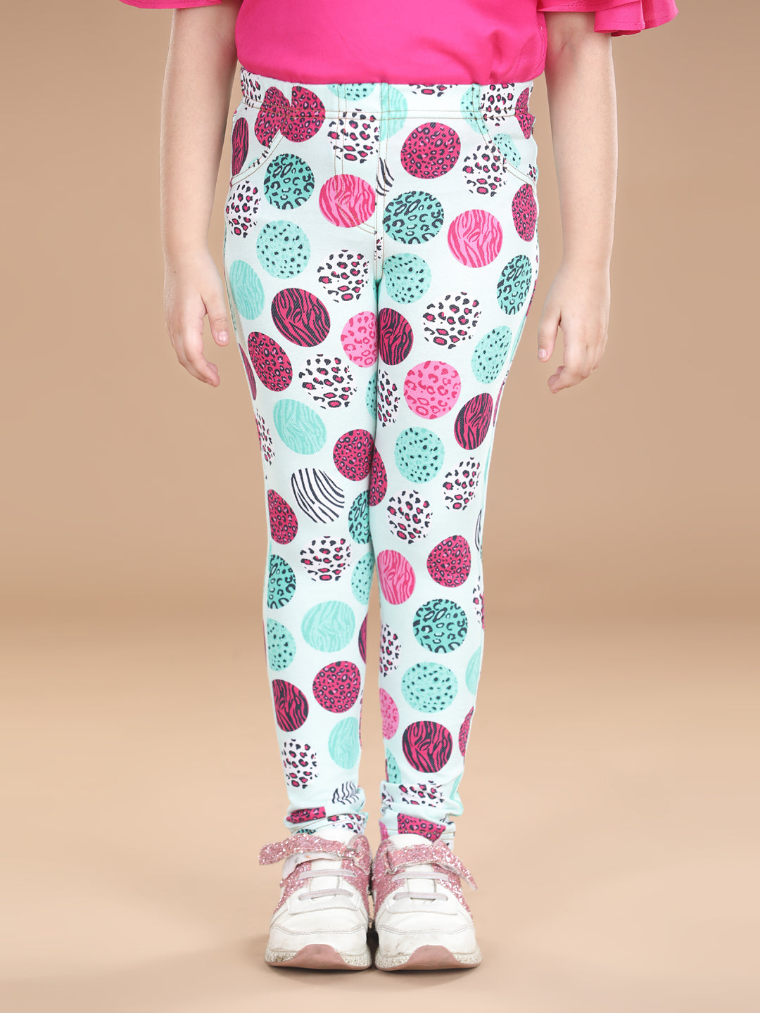 Girl's  Cotton Floral Printed Jegging - StyleStone Kid