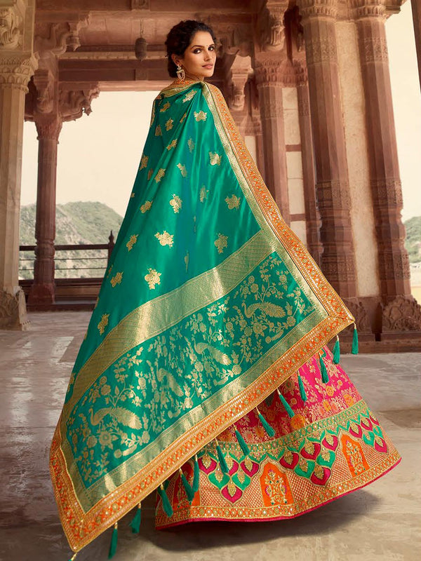 Gorgeous Sea Green Designer Silk Lehenga By Suvidha