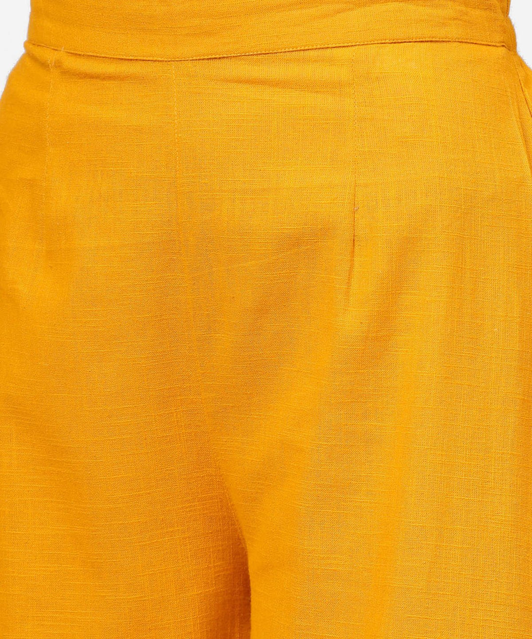 Yellow 3/4th sleeve cotton anarkali kurta with ankle length flared pallazo with gotta work | NOZ2TOZ - Made In INDIA.