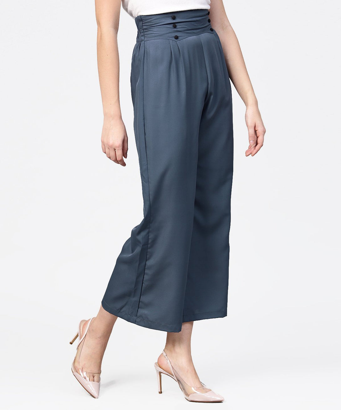 Grey ankle length straight trouser | NOZ2TOZ - Made In INDIA.