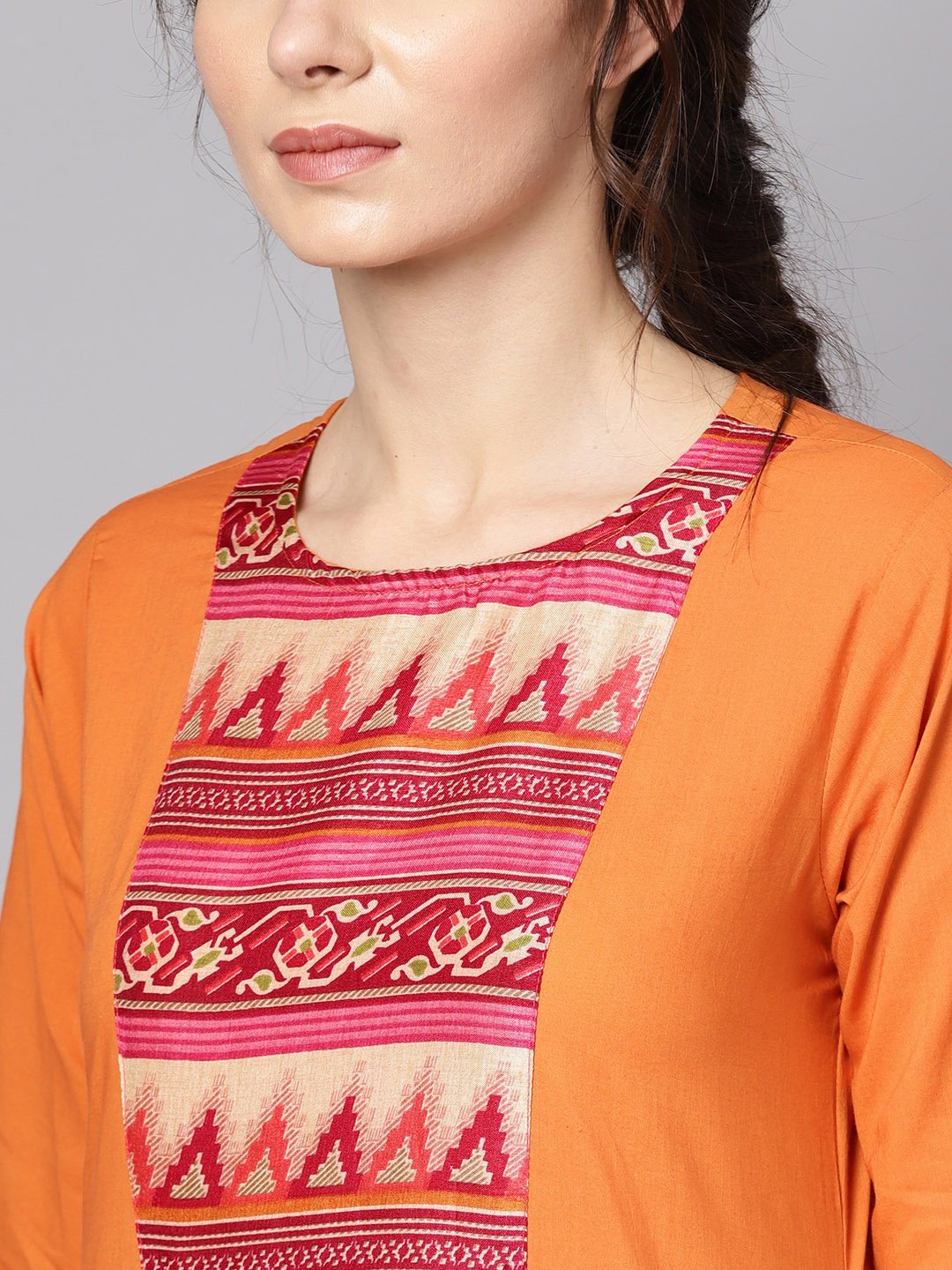 Women Orange & Pink Printed Kurta with Palazzos & Dupatta | NOZ2TOZ - Made In INDIA.