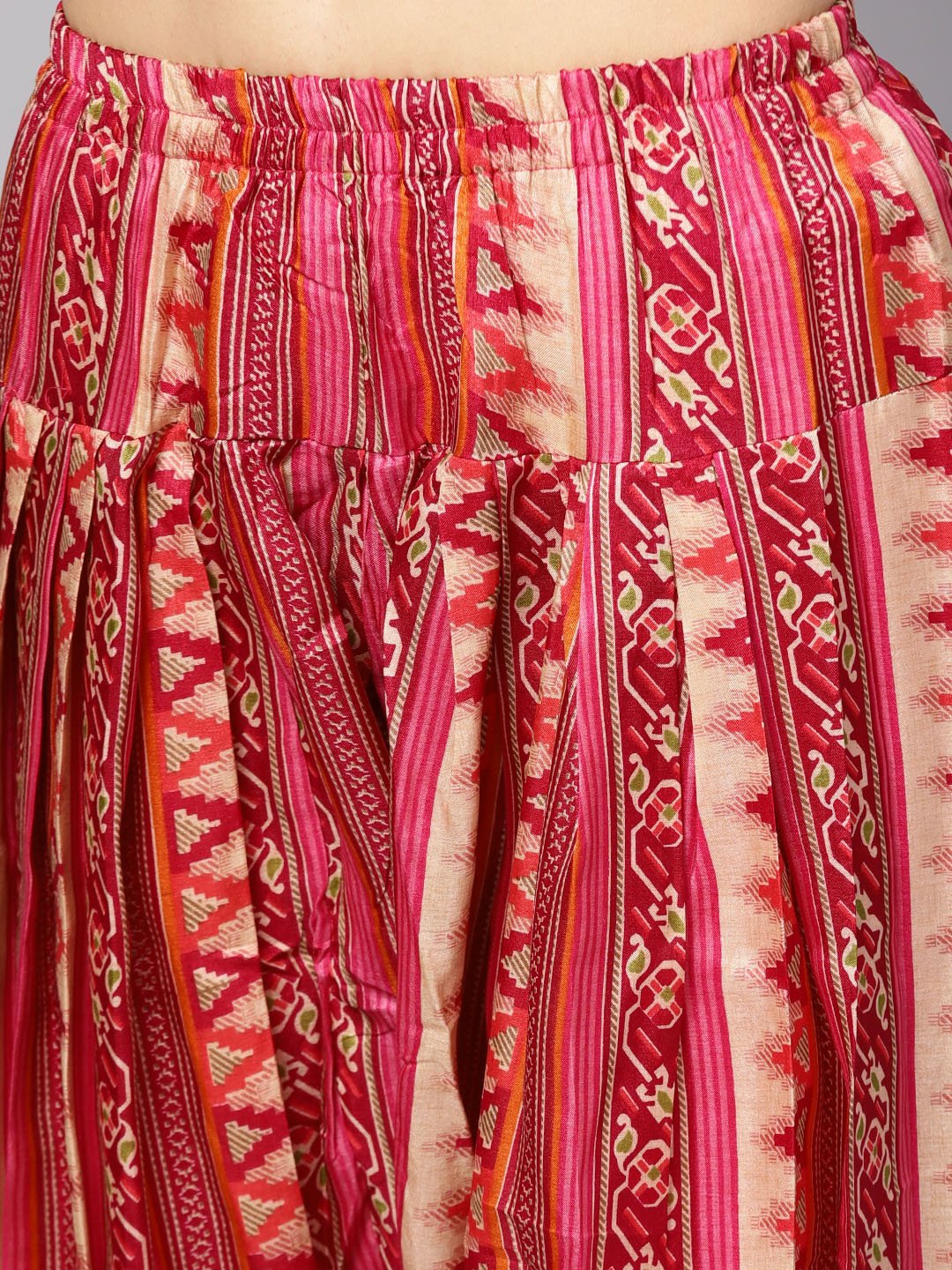 Women Orange & Pink Printed Kurta with Palazzos & Dupatta | NOZ2TOZ - Made In INDIA.