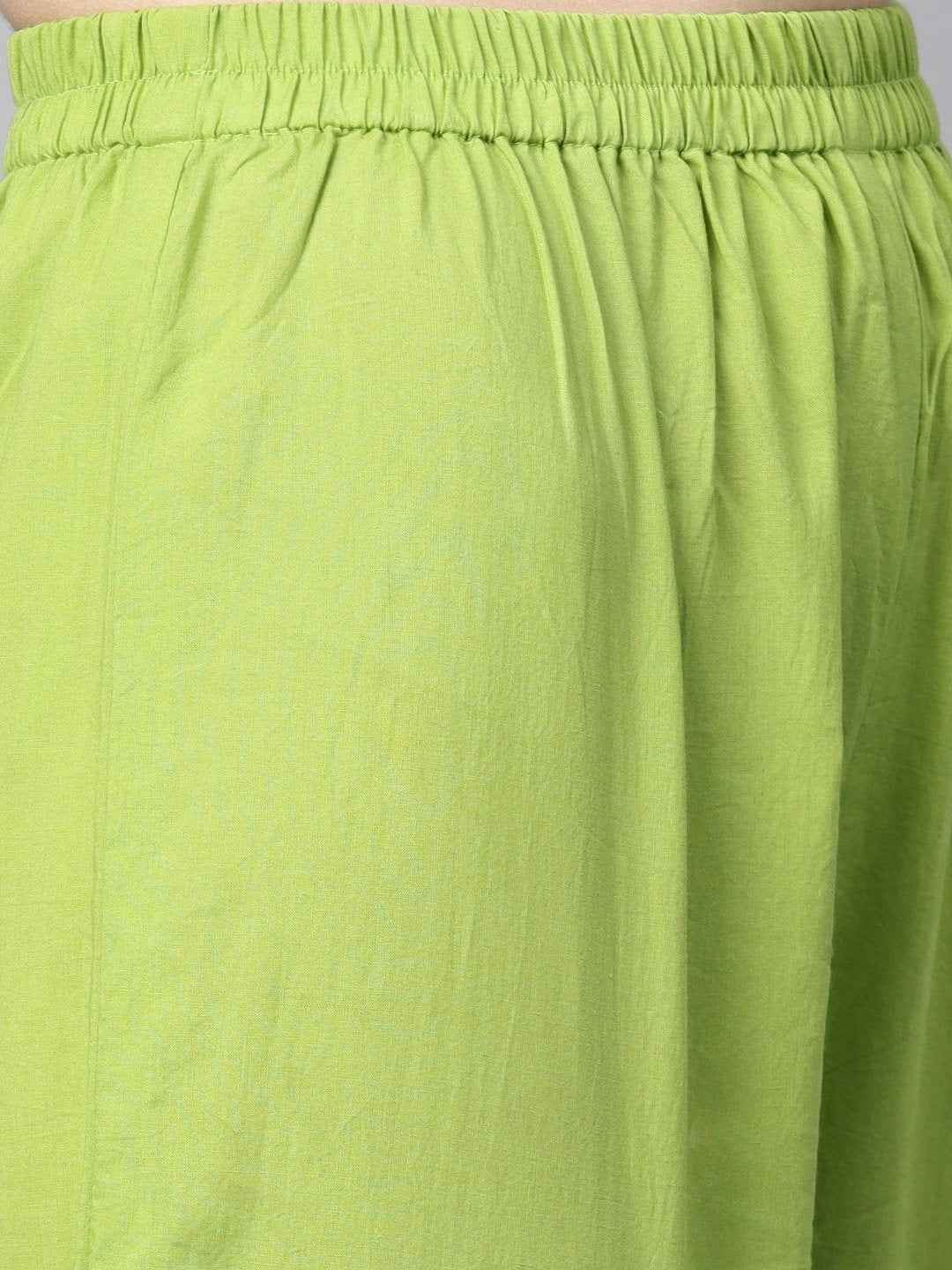 Lime Green Kurta Set with Pants & Mul Printed Dupatta | NOZ2TOZ - Made In INDIA.