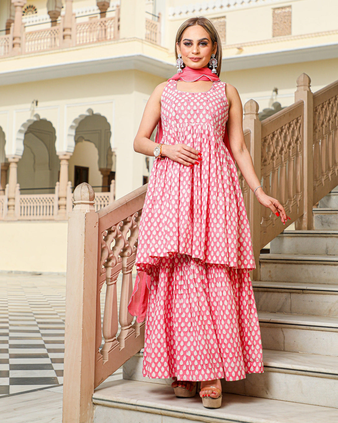 Women's Zeena Sharara Set - Baisacrafts - Indiakreations