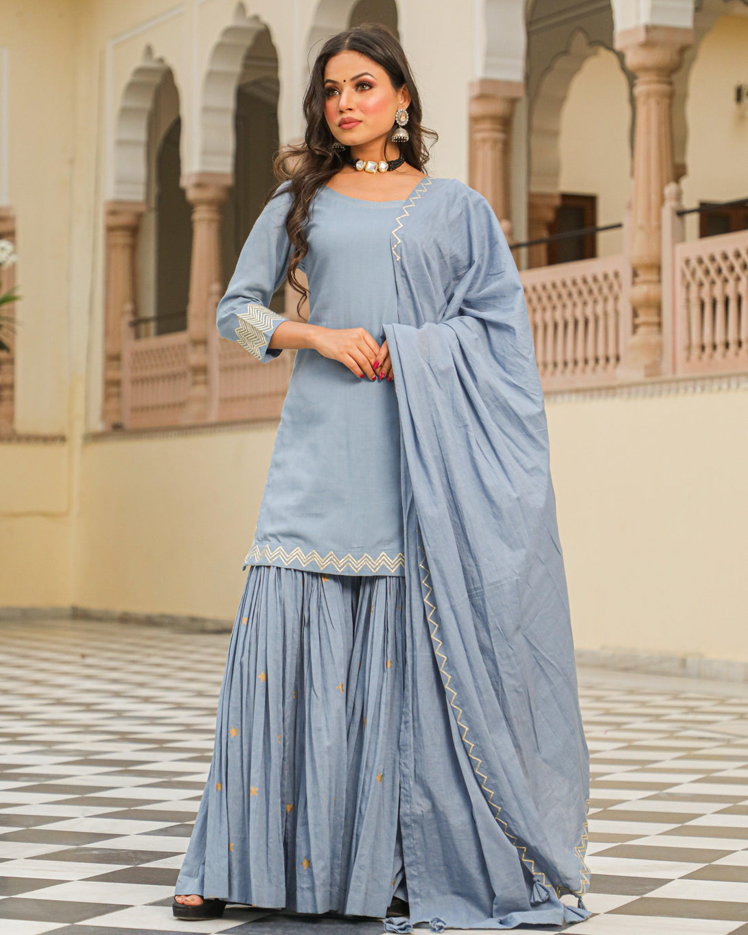 Women's Brahma Sharara Set - Baisacrafts - Indiakreations