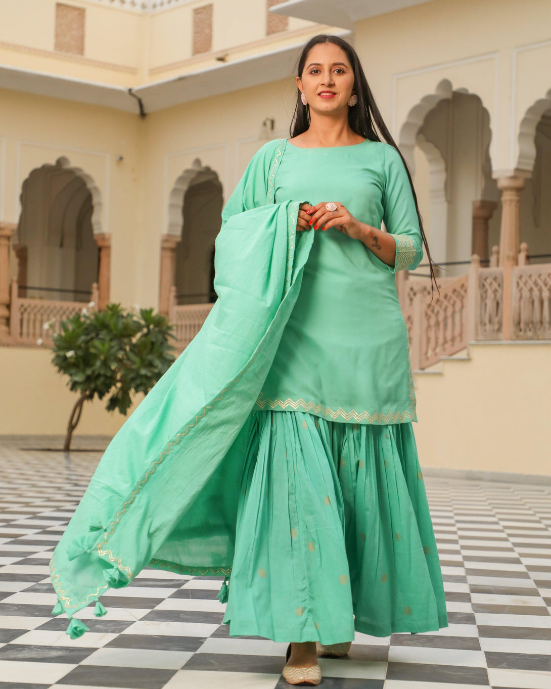 Women's Brahma Sharara Set - Baisacrafts - Indiakreations