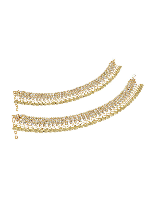 Women's Gold Plated Traditional Ghungroo Anklet/ Payal For Bridals - Anikas Creation