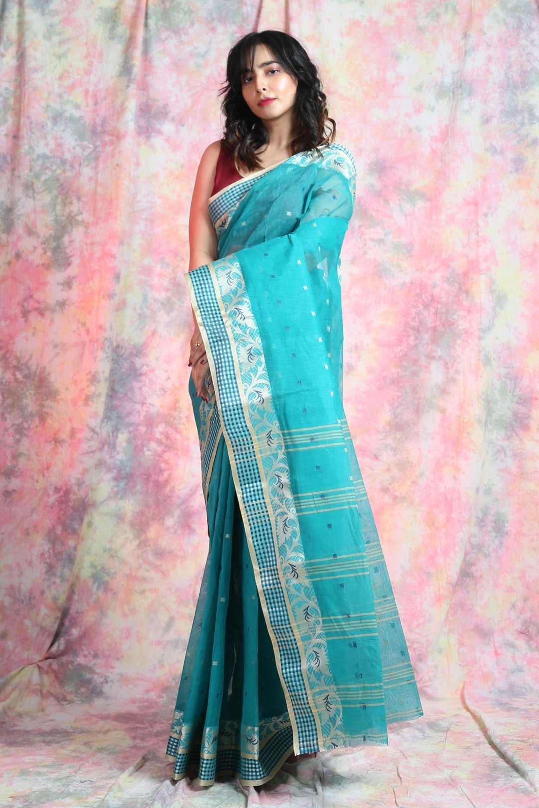 Women's Handwoven Cotton Tant Saree - Arhi