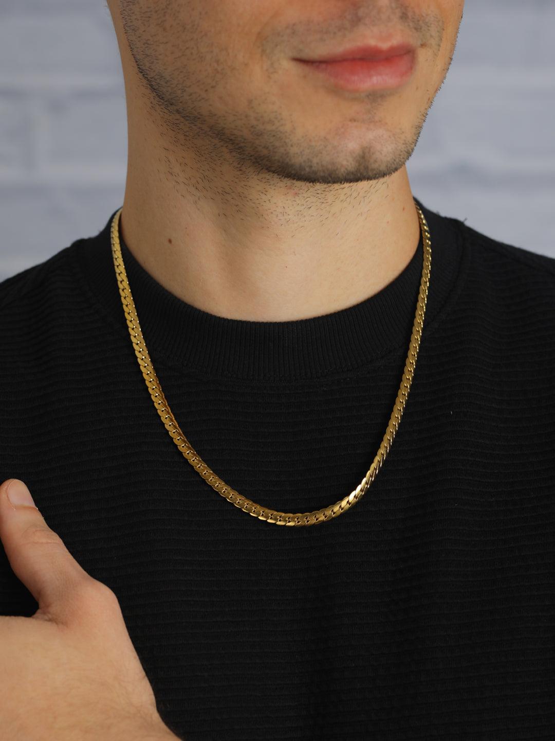 Men's Classic Gold-Plated Link Chain for Men - Priyaasi - Indiakreations