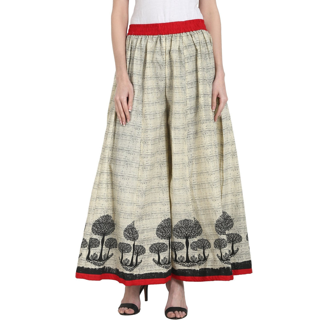 Beige color cotton ankle length plazzo | NOZ2TOZ - Made In INDIA.