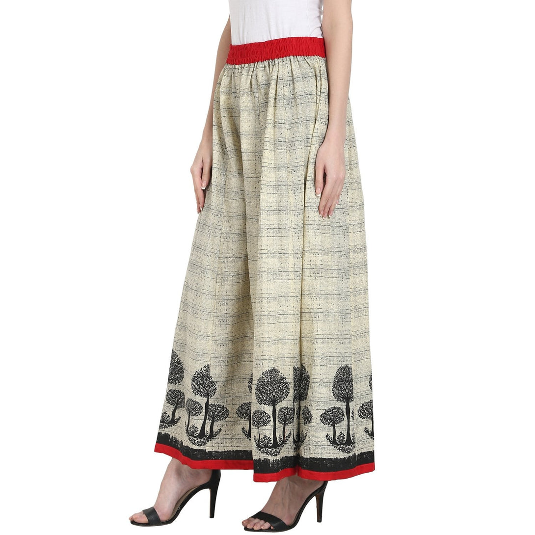 Beige color cotton ankle length plazzo | NOZ2TOZ - Made In INDIA.