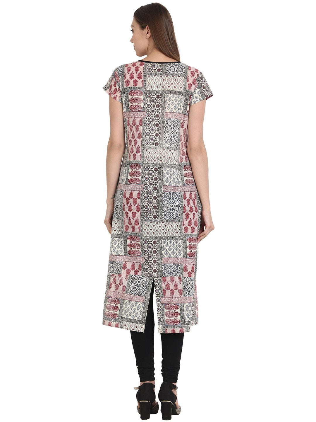 Women Multi printed cap sleeve cotton kurta | NOZ2TOZ - Made In INDIA.