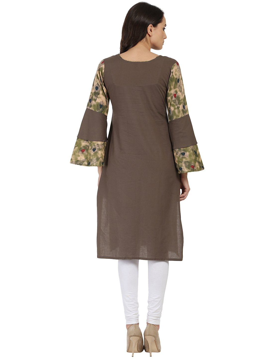 Brown full sleeve cotton kurta | NOZ2TOZ - Made In INDIA.