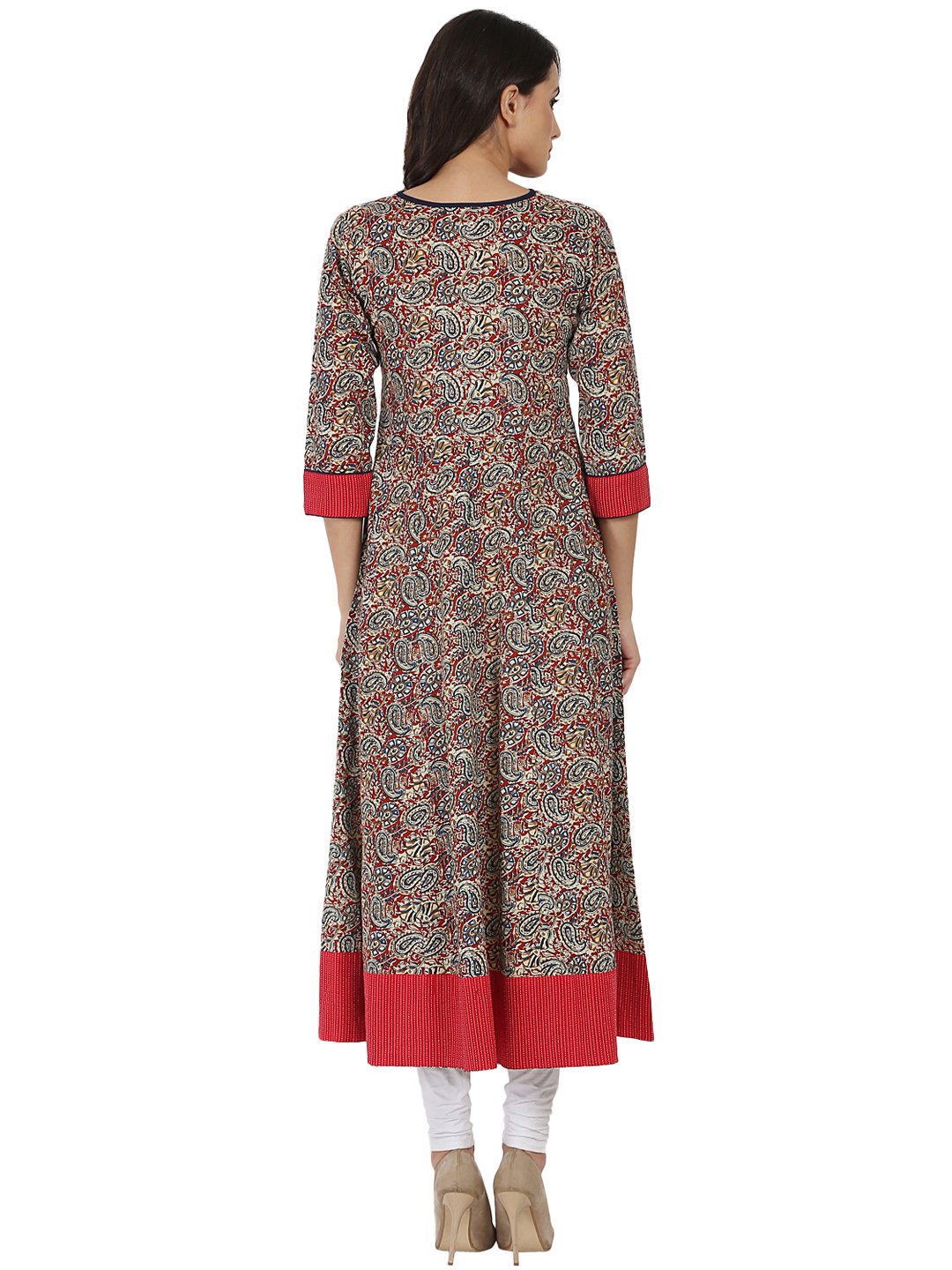 Women Multi color 3/4th sleeve cotton Anarkali kurta | NOZ2TOZ - Made In INDIA.