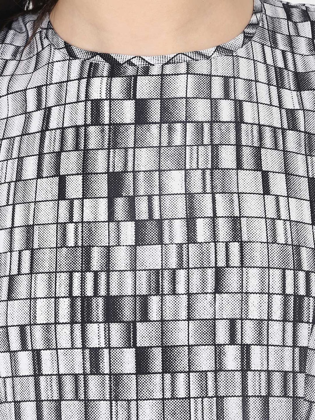 Women Grey Checked A-Line Kurta | NOZ2TOZ - Made In INDIA.