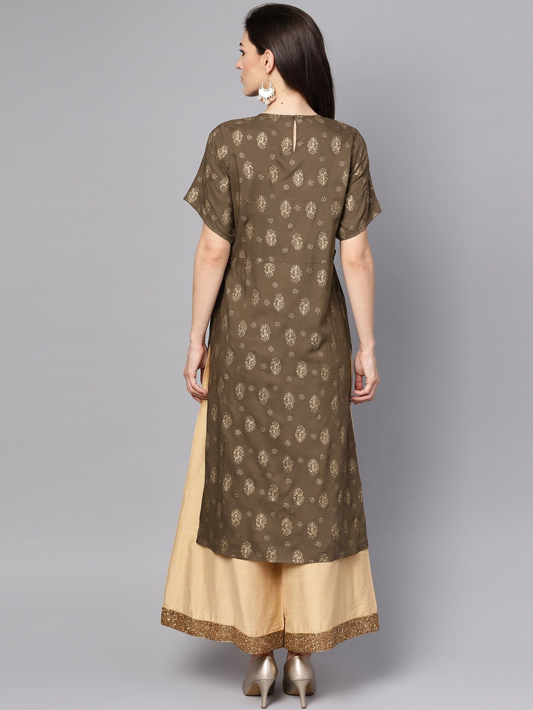 Coffee Brown short sleeve rayon kurta | NOZ2TOZ - Made In INDIA.