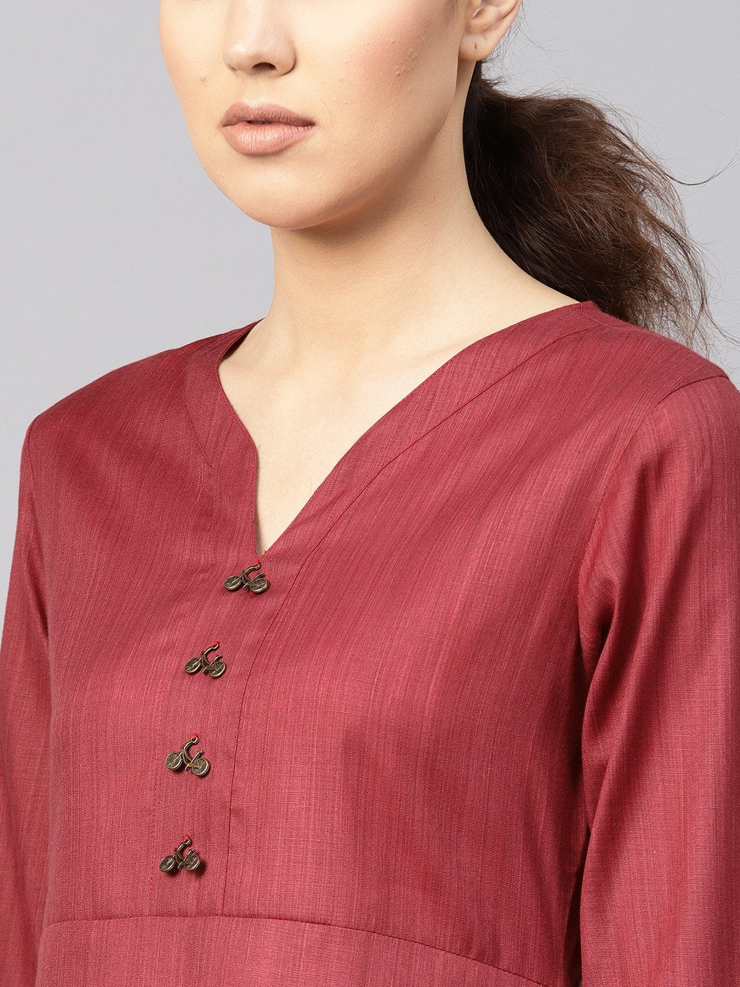 Women Rust Red Solid Kurta with Palazzos & Dupatta | NOZ2TOZ - Made In INDIA.