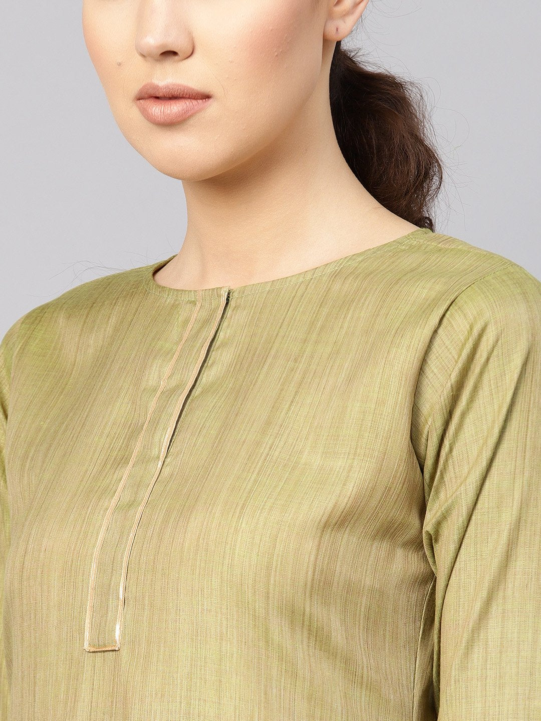 Women Green & Beige Solid Kurta with Trousers & Dupatta | NOZ2TOZ - Made In INDIA.