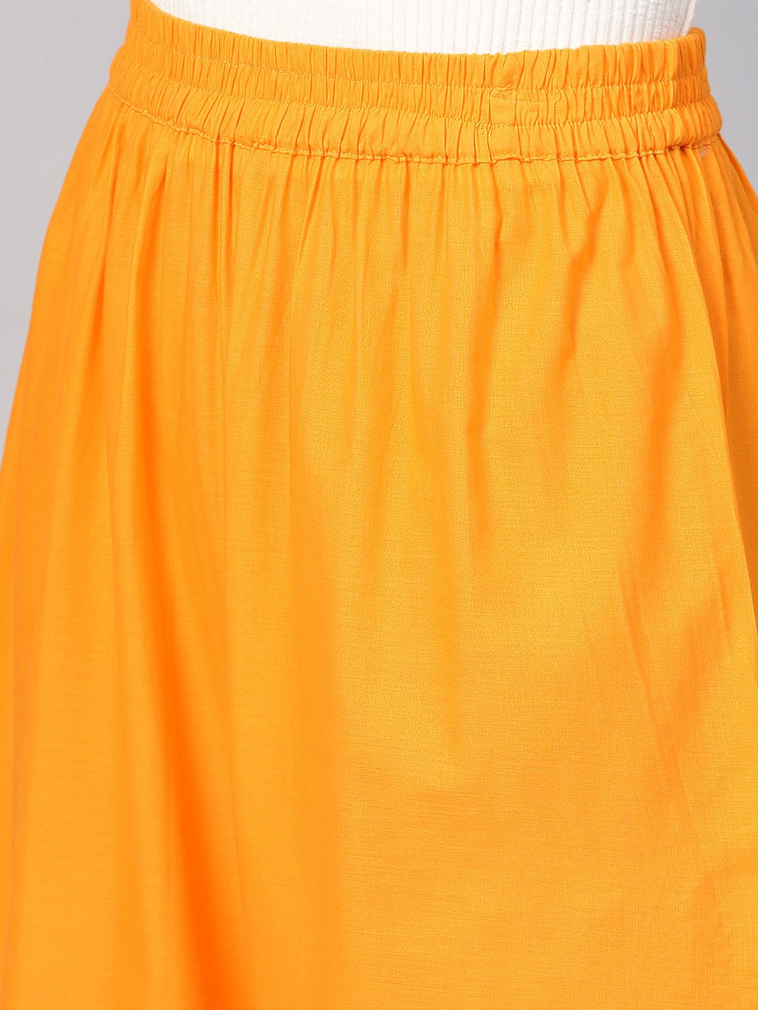 Women Orange Solid Wide Leg Palazzos | NOZ2TOZ - Made In INDIA.