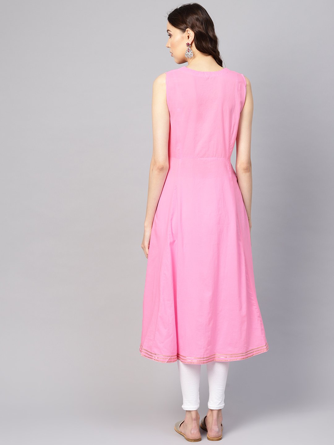 Women Pink Solid A-Line Kurta | NOZ2TOZ - Made In INDIA.